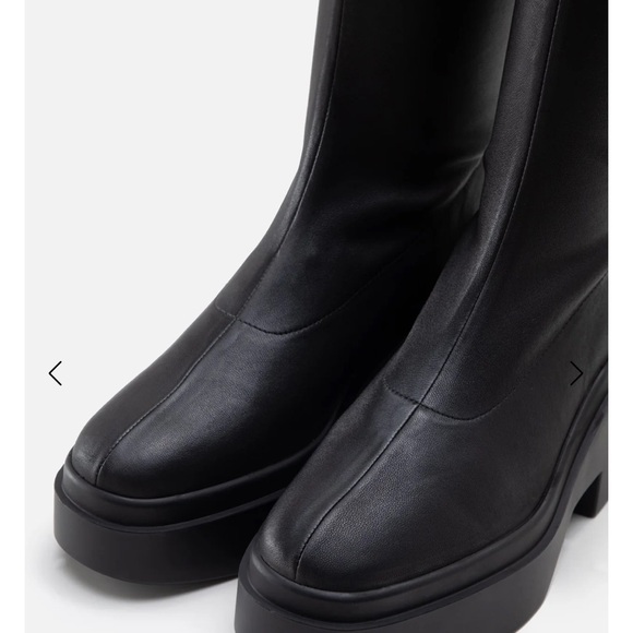 Robert Clergerie Nova Suede Stretch Black Platform Boots - Picture 3 of 12